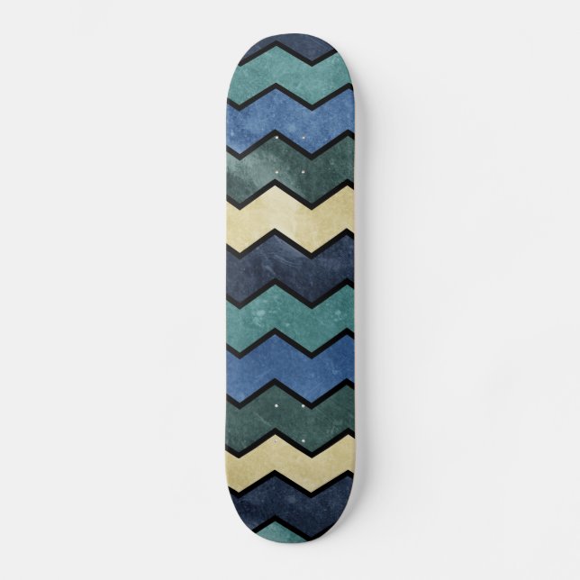 Skateboard Chevrons modernos Manly Blue (Anverso)
