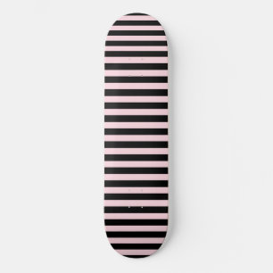 Skateboard Chic Lindo Rayas Rosa Claro y Negro