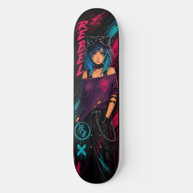 Skateboard Chica Anime (Anverso)
