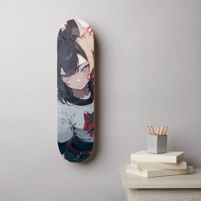 Skateboard Chica Cat (Arte de la pared)