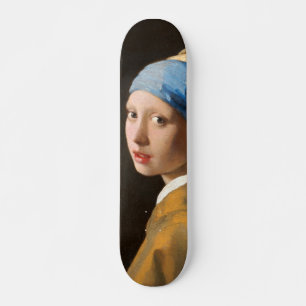 Skateboard Chica con pintura de retrato de Pearl Earring