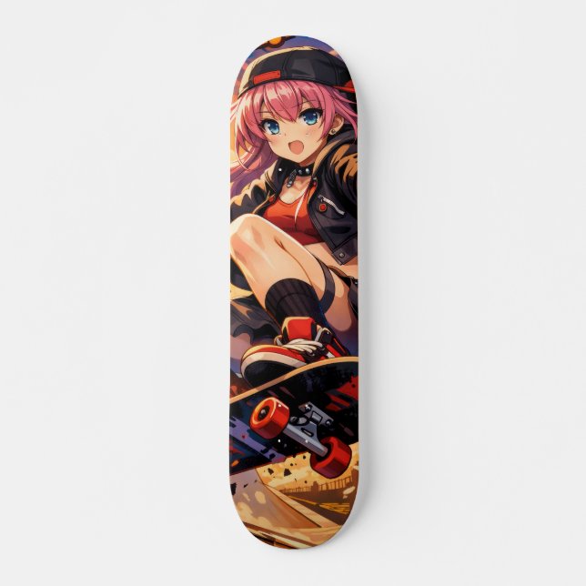 Skateboard Chica cuervo  (Anverso )