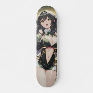 Skateboard Chica Cute Smiling Anime