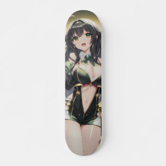 Skateboard Chica Cute Smiling Anime