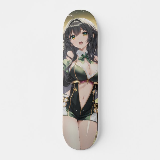 Skateboard Chica Cute Smiling Anime (Anverso )