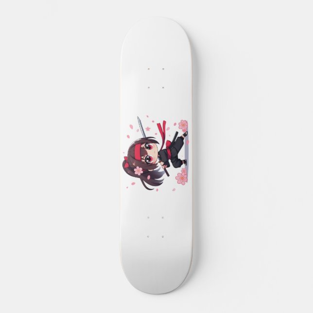 Skateboard Chica de la floración guerrera de ninja (Anverso)