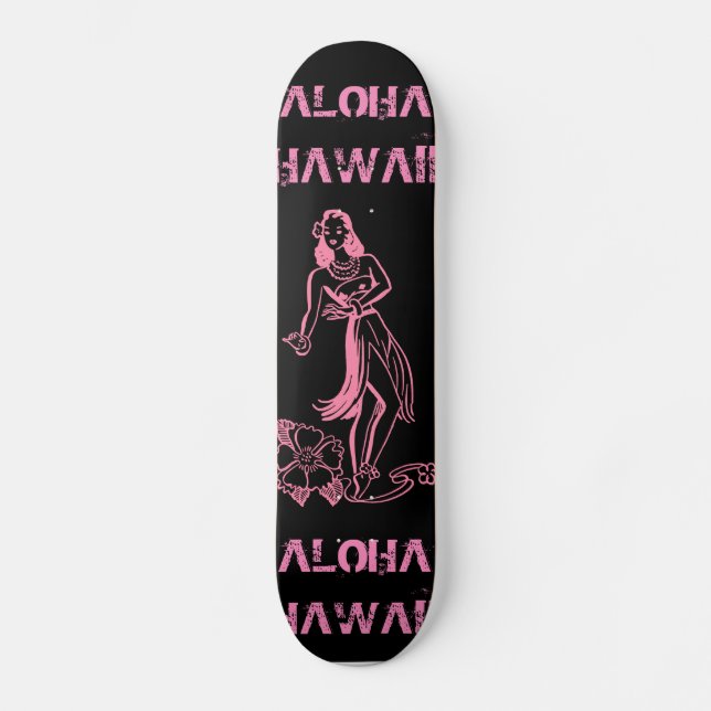Skateboard Chica de la hawaiana (Anverso)