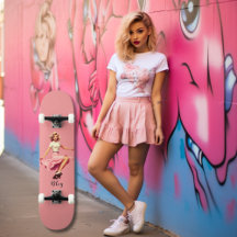 Chica de Skater Tradicional Blonde Girly Rosa