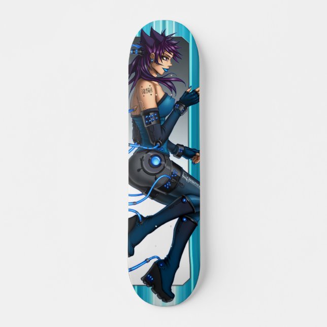 Skateboard Chica del animado de la ciencia ficción (Anverso )