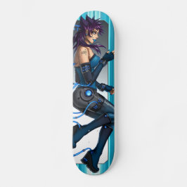 Skateboard Chica del animado de la ciencia ficción