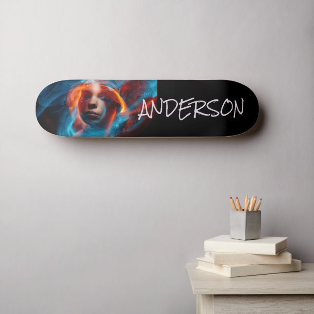 Skateboard Chica del espacio de misterio moderno personalizad (Arte de pared (horz))