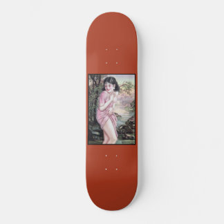 Skateboard Chica en arroyo Vintage Chino Shanghai Pinup 