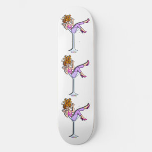 Skateboard - Chica en vidrio Martini, rojo lilo
