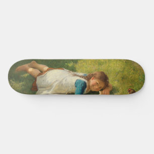 Skateboard Chica jugando con chicles (pollo y pollo)