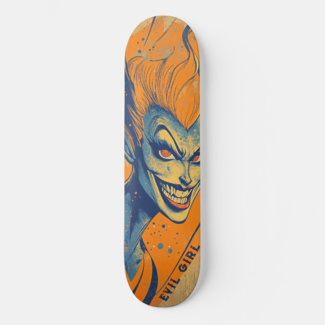 Skateboard Chica Malvada Espeluznante (Anverso)