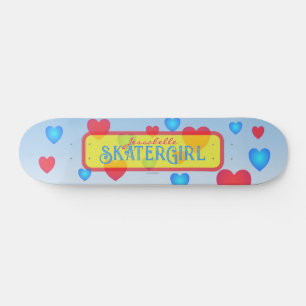Skateboard Chica Patinadora Y2K Corazones Brillantes