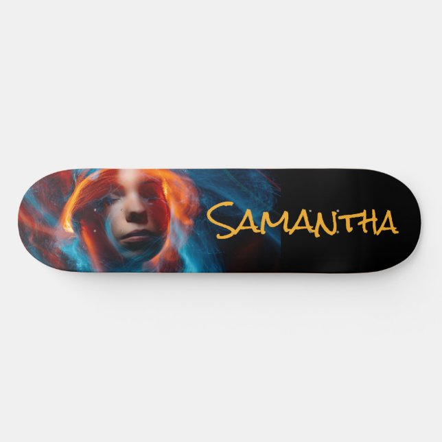 Skateboard Chica personalizado de azul eléctrico (Horz)