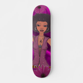 Skateboard Chica Purple Daisy Retro
