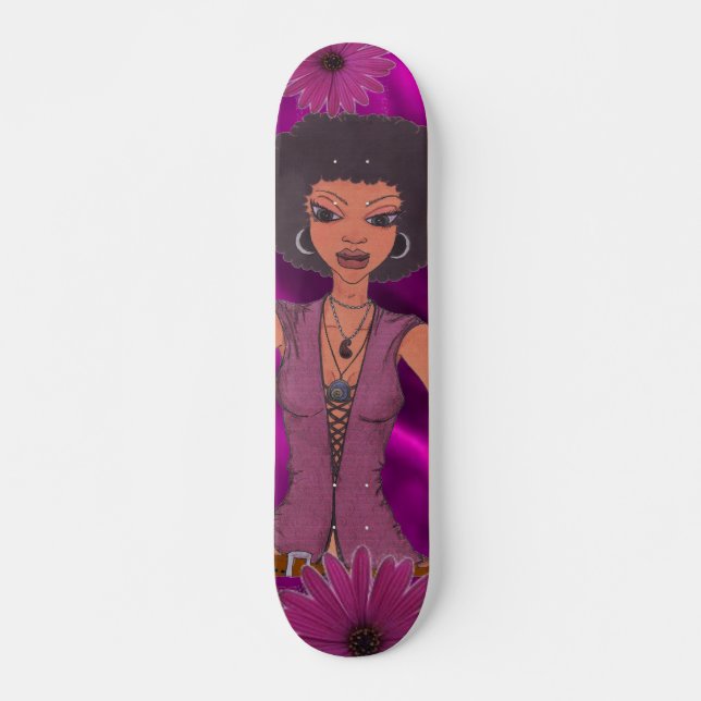 Skateboard Chica Purple Daisy Retro (Anverso )
