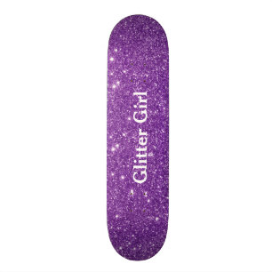 Skateboard Chica Purpurina Brillante Muestra Tu Glamour Brill