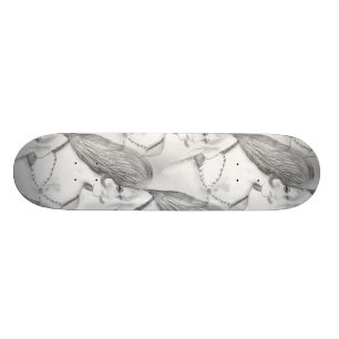 Skateboard Chica retro del bikini 70s