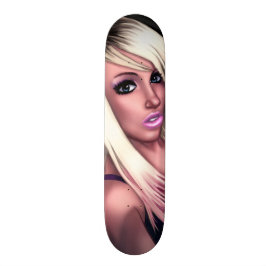 Skateboard Chica rubio del patinador