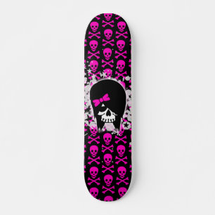 Skateboard Chica Skull