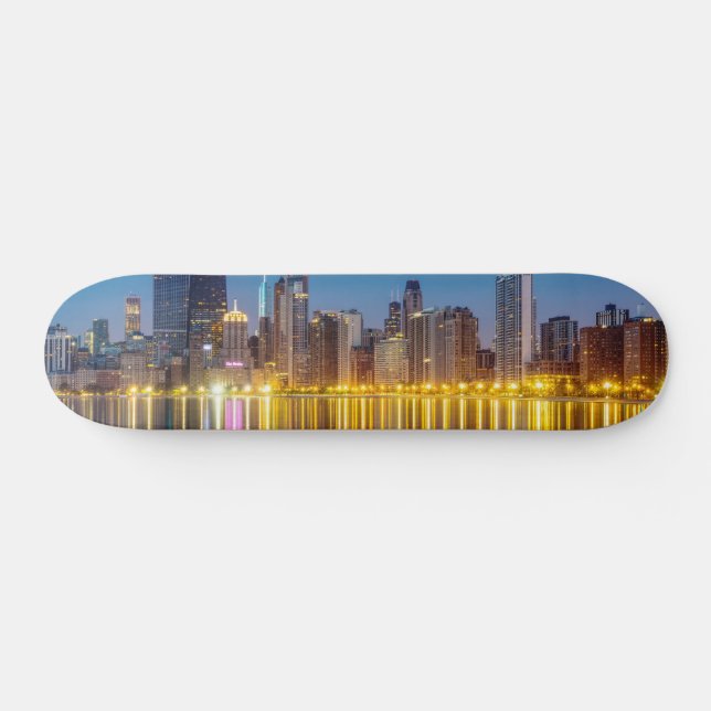 Skateboard Chicago Dawn Cityscape (Horz)