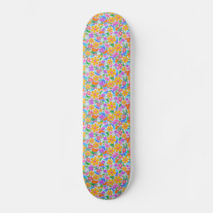SKATEBOARD CHICAS DE FLORES FLORALES BOHEMIANOS CUADRO DE PAT