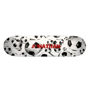 Skateboard chicas deportivos de pelotas de fútbol blanco y ne