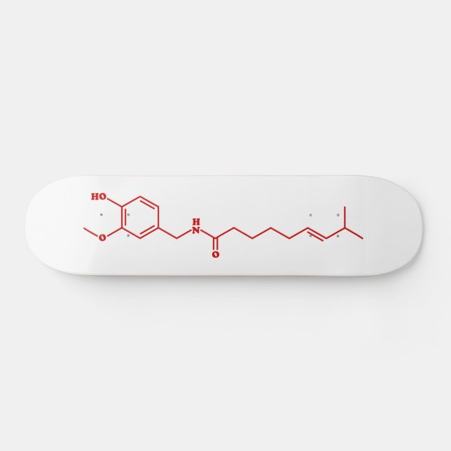 Skateboard Chili Capsaicin Fórmula Química Molecular (Horz)