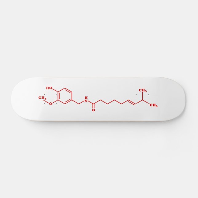 Skateboard Chili Capsaicin Fórmula Química Molecular (Horz)