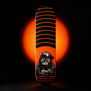 Skateboard Chill hoooed cat