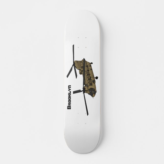 Skateboard Chinook military helicopter illustration (Anverso )
