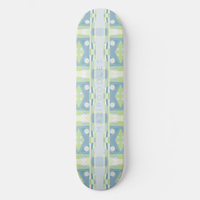 Skateboard Chintz bohemio 20 Rosa Azul Verde Pastel (Anverso)