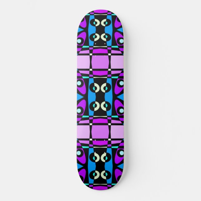 Skateboard Chintz bohemio 48 Azul morado negro (Anverso)