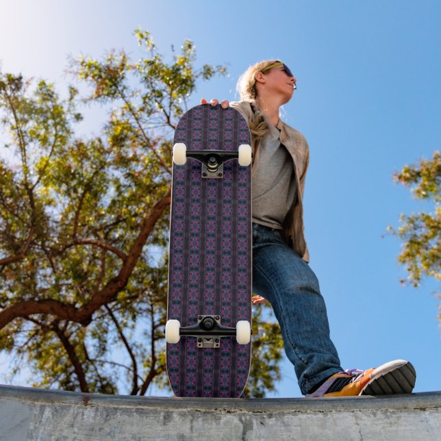 Skateboard Chintz bohemio 79 Magenta oscuro Verde azulado (Exterior 1)