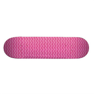 Skateboard chispas rosadas del zigzag del galón del purpurina