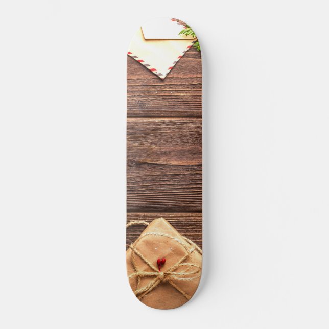Skateboard Christmas Wood Scene (Anverso)