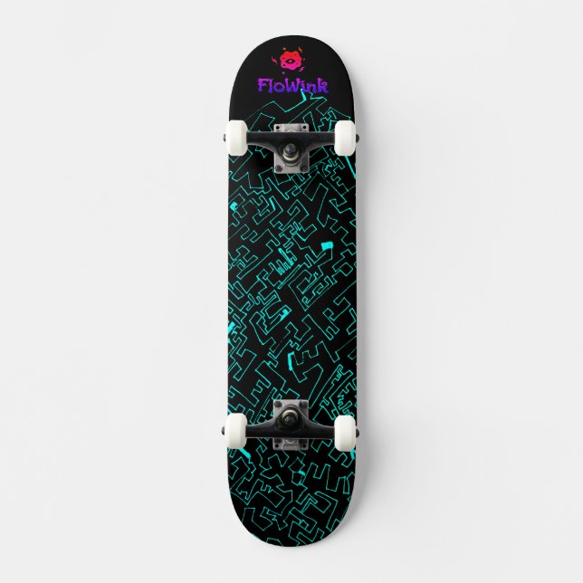 Skateboard Ciber negro azul (Anverso)