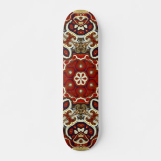 Skateboard Ciclo de Ejes mandala carmesí beige azul oscuro