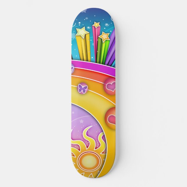 Skateboard - Cielo de Arte Pop Retro Sixties (Anverso)