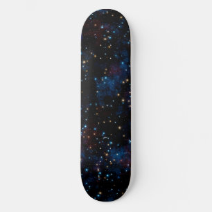 Skateboard Cielo nocturno estrellado con estrellas y planetas
