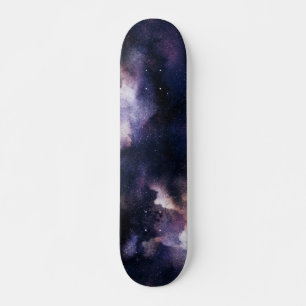 Skateboard Cielo Nocturno Galaxia Cósmica Púrpura