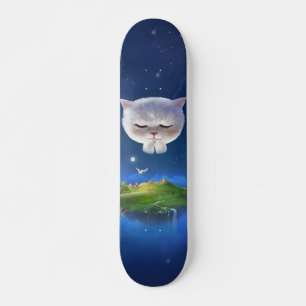 Skateboard Cielo nocturno soñado con gato