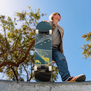 Skateboard Ciervos abstractos en espiral
