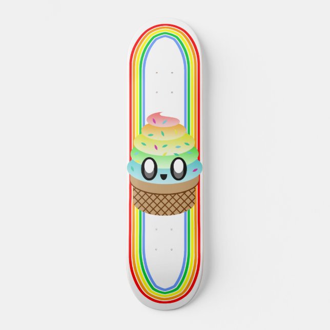 SKATEBOARD CINTURÓN DE HIELO DE KAWAII CONE RAINBOW DELICIOSO (Anverso)