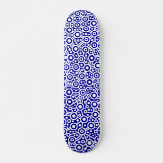 Skateboard Circuito alienígena - Blanco sobre azul profundo