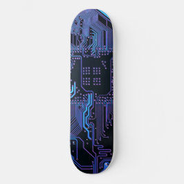 Skateboard Circuito de Computadora Genial Azul