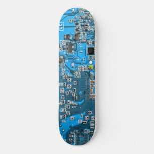 Skateboard Circuito de placa base azul para frikis informátic